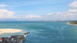 海南首例漁光互補光伏發電項目施工